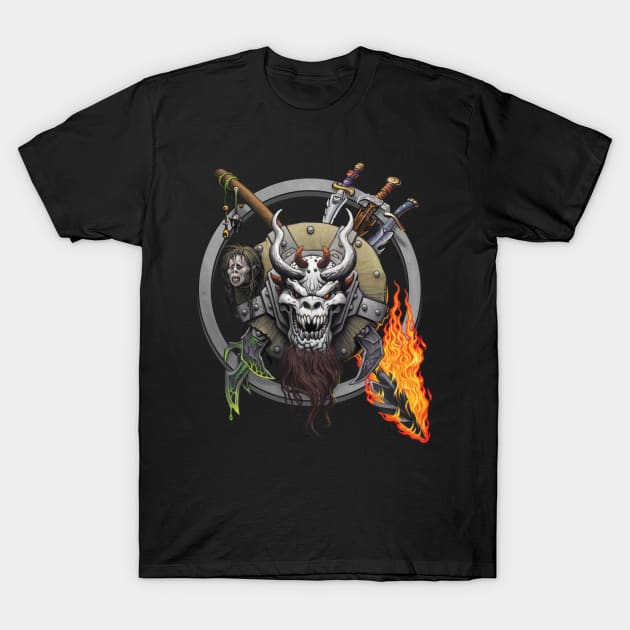 Chaos Shield - Demonskull T-Shirt by BeveridgeArtworx